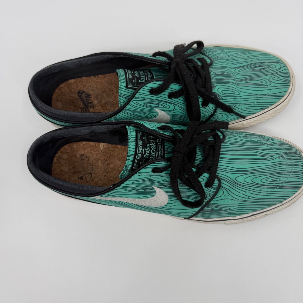 Nike SB Zoom Stefan Janoski Premium Quikstrike Men 9 Mint Woodgrain Teal Shoe - Picture 2 of 11